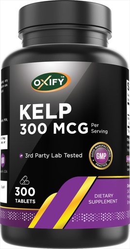 [BRSREAQRCAIAMA3K] Oxify Kelp 300 mcg Per Serving | 300 Tablets | Gluten-Free, Non-GMO | Supplement Made in USA