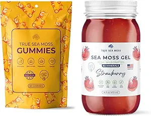 [BRSRAGQQBN5AKA3Z] TrueSeaMoss Sea Moss Gummies Pouch & Strawberry Sea Moss Gel