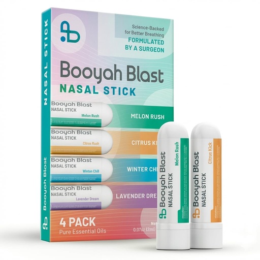 [BRSRGFQZPMBBG3YY] Upgraded Nasal Inhaler Stick 4 Pack, Nasal Stick with Menthol and Pure Essential Oils, Portable Nasal Inhaler for Cooling Refresh, Winter Chill, Citrus Kick, Lavender Dream, Melon Rush