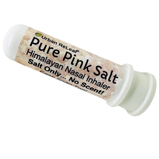 [BRSROYI6CF7GOCD4] Urban ReLeaf Pure Pink Salt Himalayan Aromatherapy Nasal Inhaler. No Scent. 100% Natural Breathe Fresh Solution! Easy Open Snap Top. Made in USA. No Mess. Pocket Size.