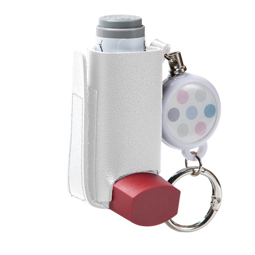 [BRSREZAFBAIBADTK] Asthma Inhaler Holder Keychain Retractable Clip PU Leather Portable Travel Handy Holder for Kids and Adults