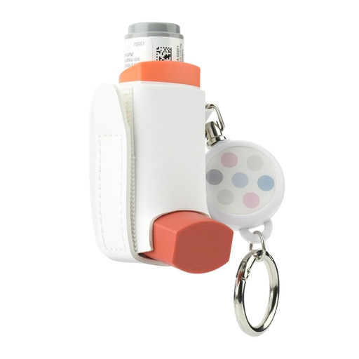 [BRSROFQYO55WGFDZ] Beautyflier Asthma Inhaler Holder Keychain Retractable Clip PU Leather Travel Handy Holder for Kids and Adults, Holder Only