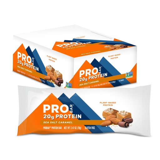 [BRSRMFQ5BF7BOFLP] PROBAR Plant-Based Protein Bars – 20g Protein, Gluten Free, Non-GMO, Dairy Free Vegan Snack, No Sugar Alcohols, Whole Food Ingredients, Post Workout Energy Bar for Active Lifestyles (Sea Salt Caramel, 12 Count)