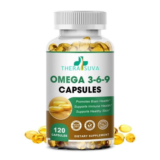 [BRSROHABAABBOELJ] High-Potency Omega 3-6-9, 100% Vegan Sourced Natural Supplement for Heart, Brain and Mobility Health, 2 Month Supply, 120 Softgels