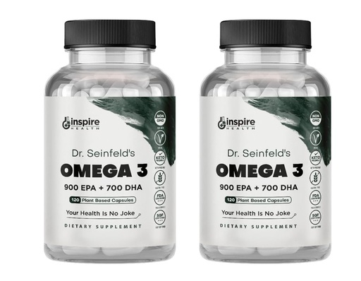 [BRSWYGL3OR5BE23L] The Very Best Vegan Omega 3-120 Capsules 2 Pack - Vegan Algae Omega 3 Supplement Alternative - Plant Based Fish Oil Alternative- DHA & EPA Supplement - Made in USA - Heart Stress Relief Dr Seinfeld