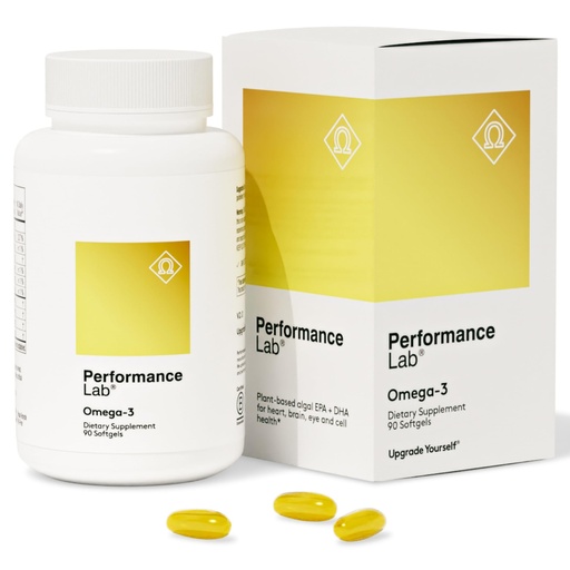 [BRSRA2TQPMIGAAY7] Performance Lab® Omega-3 Dietary Supplement from Algae, 90 Count, Omega-3 Supplements, Fatty Acid Carrageenan-Free Softgel, Plant-Based, Made in USA