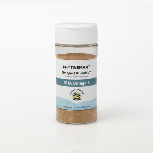 [BRSRABD6OQJRQGQY] Omega-3 Krumble DHA for Pets, in 70 Gram Shaker Top Jar. Pure Un-extracted Marine Micro-Algae, Providing Pets Complete Whole Food derived Essential Fatty Acids for Total Body Support.