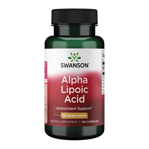 [BRSWIYT7PMBGOC3K] Swanson Alpha Lipoic Acid - Natural Supplement Supporting Healthy Blood Pressure Levels Already Within a Normal Range - Promotes Carbohydrate Metabolism - (120 Capsules, 100mg Each)