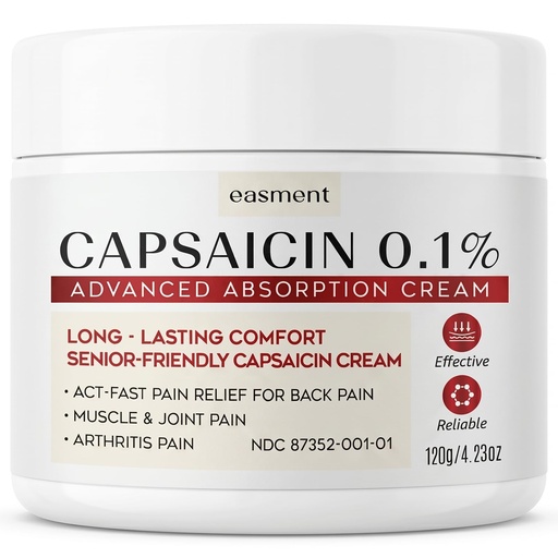 [BRSRYYYCPMDR6H3B] Capsaicin Pain Relief Cream – Topical Arthritis & Muscle Pain Relief for Joint, Nerve & Back Pain – Medicated Pain Cream with Capsaicin 0.1% – Arnica, Aloe & Chamomile, 4.23 Fl Oz