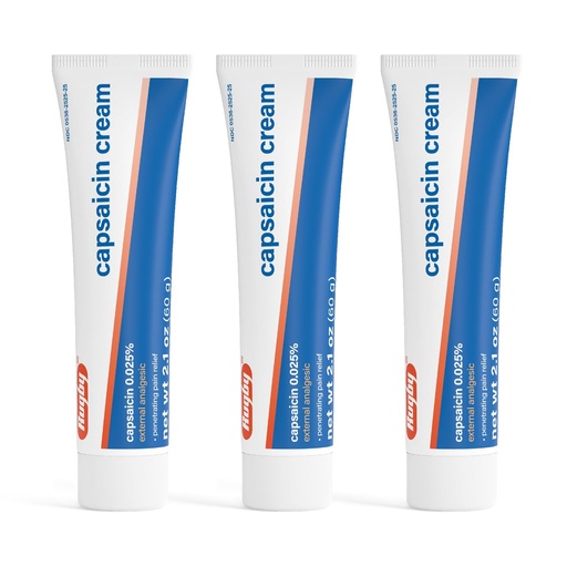 [BRSWKGYHB5YWAF3A] Rugby Capsaicin 0.025% Cream for Penetrating Pain Relief - 2.1 Oz (60g) (3 Pack)