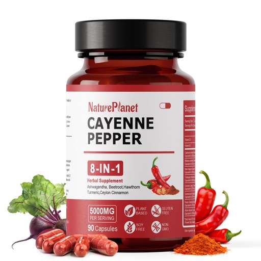 [BRSREEL7OV6Q2DLO] Vascu Flow Cayenne Pepper Capsules丨Organic Capsaicin Supplements with Beetroot Ashwagandha Hawthorn Turmeric Cinnamon Ginseng for Circulation Immune Support - Made in USA (90 Cayenne Capsules)