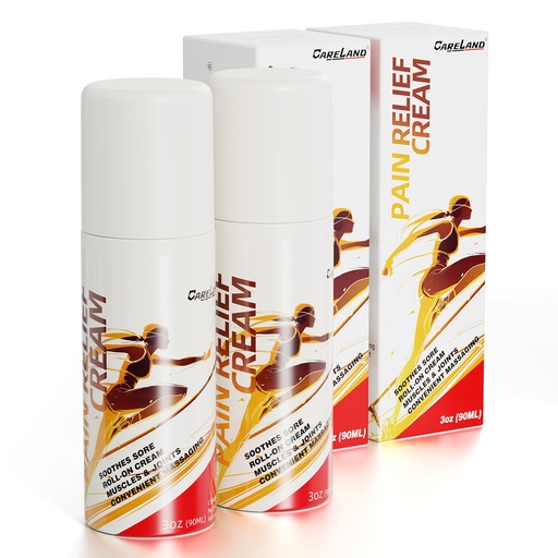 [BRSREGQZDNYR4FYY] CARELAND Pain Relief Roll On Cream 2 Pack Capsaicin Roll On with Menthol & Methyl Salicylate Formula, 3oz, Cooling Joint Pain Relief for Knee, Lower Back, Neck & Sore Muscles, Arthritis Pain Reliever