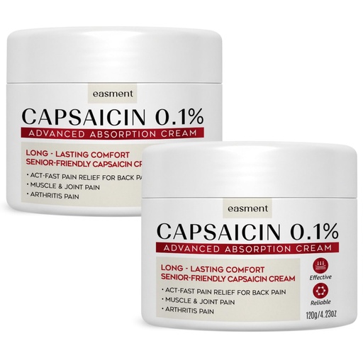 [BRSRGAI2A55AMYDB] Capsaicin Pain Relief Cream – Topical Arthritis & Muscle Pain Relief for Joint, Nerve & Back Pain – Medicated Pain Cream with Capsaicin 0.1% – Arnica, Aloe & Chamomile, 4.23 Fl Oz 2 Pack