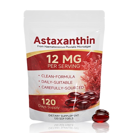 [BRSRGCQHO57AEADK] Astaxanthin Supplements 12mg,120 Days Supply,Contains Lycopene,Grape Seed,Vitamin E,& More Supports Eye,Joints,Skin Health,Supports Internal Circulation