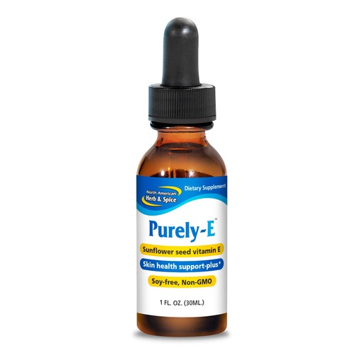 [BRSWIYYPCYMWK2L6] NORTH AMERICAN HERB & SPICE Purely-E - 1 fl. oz. - Antioxidant, Healthy Skin, Healing - Soy-Free Vitamin E Complex from Sunflower Seeds, Pumpkin Seeds & African Red Palm Oil - Non-GMO - 286 Servings
