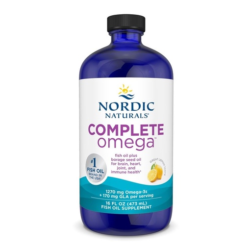 [BRSWIYA6C4FBQEA3] Nordic Naturals Complete Omega, Lemon Flavor - 16 oz - 1270 mg Omega-3 - EPA & DHA with Added GLA - Healthy Skin, Cognition, Positive Mood - Non-GMO - 96 Servings