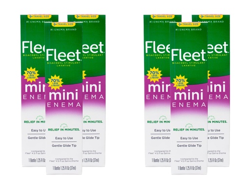 [BRSRM2QOCIDR42TK] Fleet Laxative Bisacodyl Enema for Adult Constipation | 1.25 Fl Oz | Pack of 6