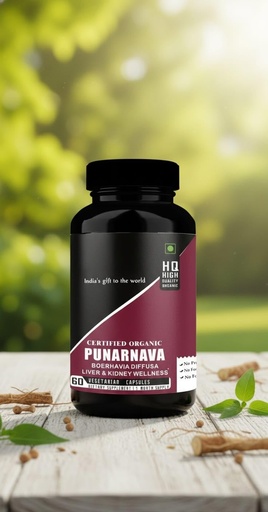 [BRSRAGQKDEBRS23G] Dr JPs Organic Punarnava Capsules | Boerhavia Diffusa | for Liver & Urinary Wellness 60 Veg.Capsules | | India Organic Certified. (Pack of 1)