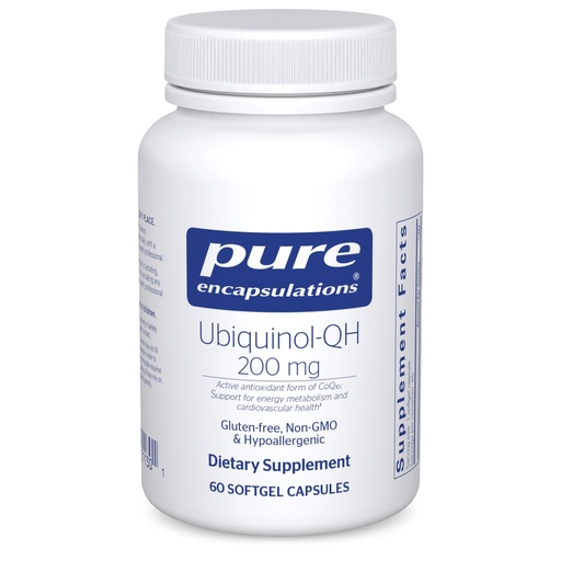 [BRSWIYAICIGBW2Y7] Pure Encapsulations Ubiquinol-QH - 200 mg Ubiquinol - Active Form of Coenzyme Q10 - Heart Health & Energy Metabolism Support* - Antioxidant Supplement - 60 Softgel Capsules