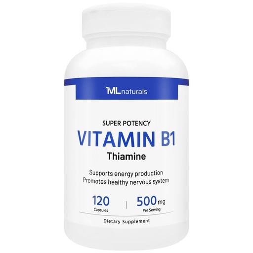 [BRSRAC32O4PRS33V] ML Naturals Vitamin B1 120 Capsule | 500 mg Per Serving