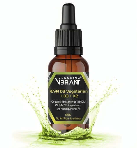 [BRSROHQBAQHB6DQ6] Vitamin D3 + K2 (MK-7) Liquid Drops with MCT Oil & Olive Oil - Vegetarian, Non-GMO, Soy-Free, Gluten-Free, Alcohol-Free, 1 Bottle, 2 Fl Oz (60 ml) - 180 Servings (2500 IU per Serving)