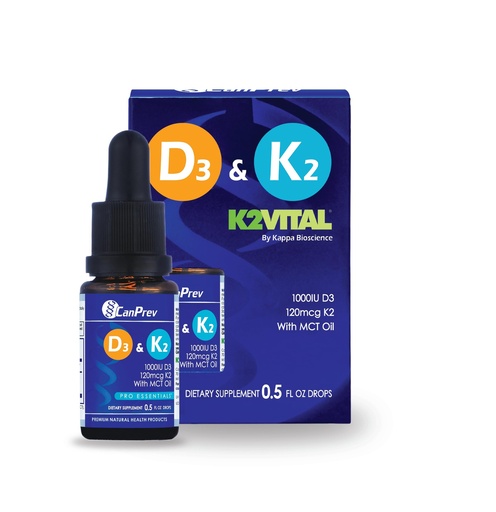 [BRSWGFQ2OEHAOC3B] CanPrev D3 & K2 Drops - MCT Oil Base, 15ml Liquid Vitamin Supplement, 450 Drops with 250IU D3 & 30mcg MK-7 K2, Supports Strong Bones & Teeth, Easy-to-Take Formula, Free from Gluten, Dairy, Soy & Sugar