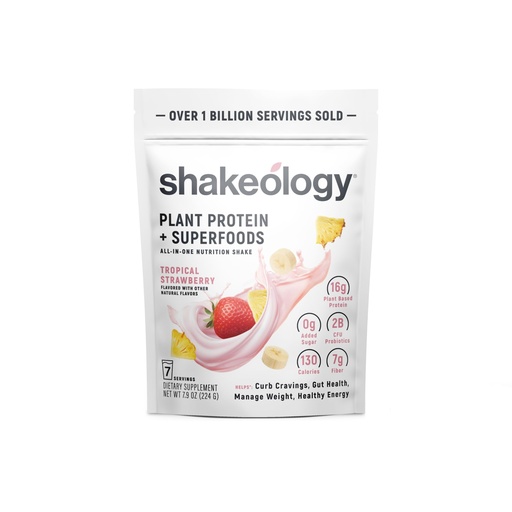 [BRSRGAD7OEJQKEYY] BODi Shakeology 0g Added Sugar Plant Based Protein Powder Blend, Gluten-Free Shake with Vitamins and Minerals – Helps Support Healthy Weight Loss, Lean Muscle – Tropical Strawberry, 7 Servings