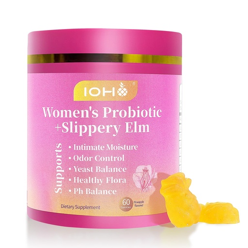 [BRSREGA3CQNA2CA3] Her Juicy Feminine Probiotics Gummies for Women Tropical Pineapple Flavor | Supports pH Balance, Digestive & Immune Health | with Slippery Elm | 60 Gummies (1 Pack)