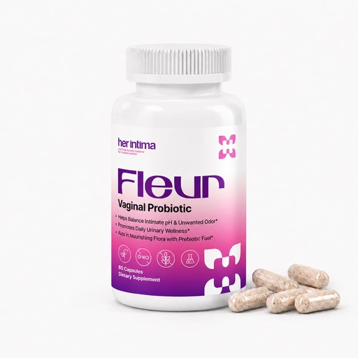 [BRSRGBT5C4NQEET4] Fleur Vaginal Probiotic for Women - pH Balance, Odor & Urinary Support - 6B CFU 4 Lactobacillus Strains + 100mg Cranberry (40% PACs) + 500mg XOS Prebiotic - Vegan Non-GMO, 60 Capsules