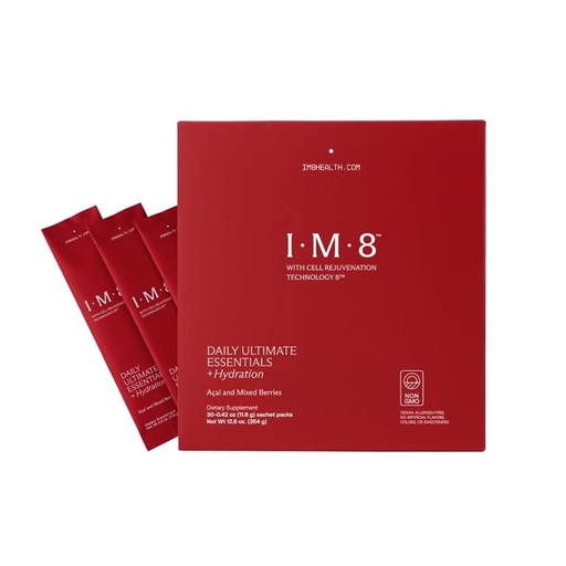 [BRSRAAQQOAOWKG3U] IM8 Daily Ultimate Essentials All-in-One Multivitamin Supplement Travel Packs, 92 Nutrient Rich Ingredients CoQ10, Probiotics, Vitamins, Greens, Gluten Free, Vegan, Acai Mixed Berry, 30 Servings