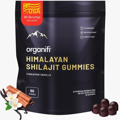 [BRSROHYLBF5GMCLX] Organifi Shilajit Gummies - Himalayan Shilajit for Men and Women with PrimaVie Shilajit, 40-Plus Trace Minerals, and More - Hormone Balancer, Boosts Cellular Energy, Beats Fatigue, and More, 60 Count