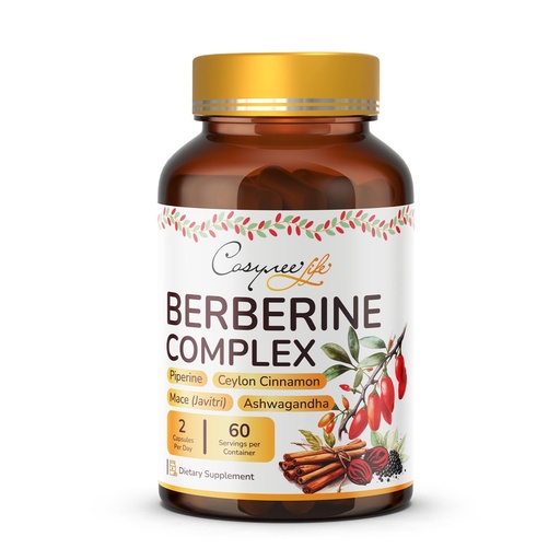 [BRSROCT4AR7A2HLZ] cosynee Berberine HCL 400 mg Capsules, 120 Count with Ceylon Cinnamon & Herbal Blend | High Quality Veggie Capsules