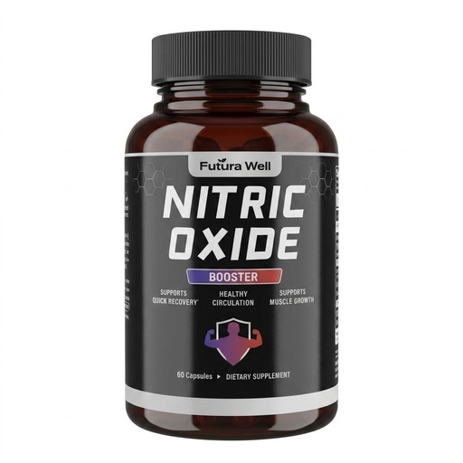 [BRSRGCAOCUIQAADF] Nitric Oxide Booster Capsules with L-Arginine & L-Citrulline, Nitric Oxide Supplement for Men & Women, Blood Flow Support, Circulation & Workout Performance Support, NO2 Pump Formula, 60 Capsules