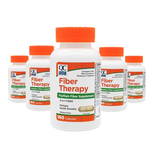 [BRSWIYIFDEOWADLU] Quality Choice Fiber Capsule Laxative Supplement, 160 Ct. - Pack of 5