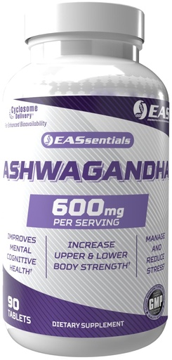[BRSROAQEAUHQGC3L] EAS Experimental and Applied Sciences Ashwagandha 600mg | Supports Improved Relaxation & Mental Clarity | Strength & Muscle Recovery | Better Absorption with Cyclosome Delivery | 90 Tablets