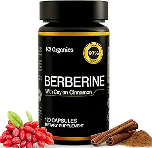 [BRSRAAL7OEIQKCI3] Berberine with Ceylon Cinnamon 1200mg – 97% Purity- Non-GMO, Gluten-Free, Lab-Tested Vegan Berberine Supplement (120 Count)