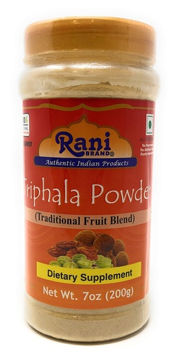 [BRSWYYL3PIPA2AA2] Rani Triphla Powder (Traditional Fruit Blend) 7oz (200g) ~ All Natural | No Color | Gluten Friendly | Vegan | Non-GMO | No Salt or fillers | Indian Origin