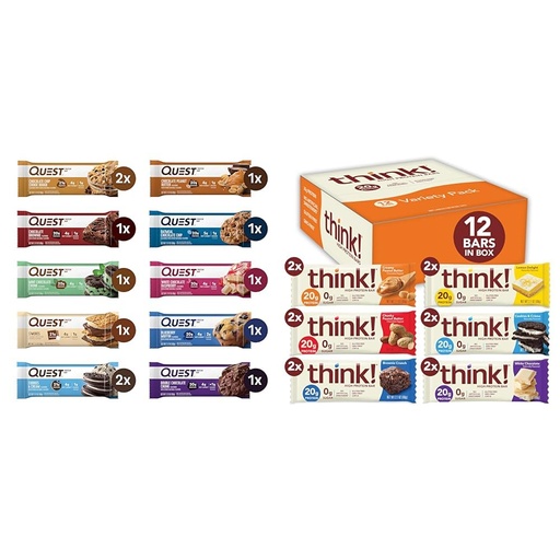 [BRSRAYIKDICBMHQV] Quest & think! High Protein Gluten Free Variety Pack Bars, 12 Count