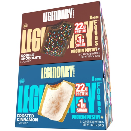 [BRSRAAQFOAMAIHIZ] Legendary Foods 22 g Protein Pastry Bundle - Low Carb Meal Replacement Bar - Gluten Free Protien Snacks - Healthy Keto Snack Box - Low Sugar Energy Bars - Bariatric Diabetic Friendly 16 Pack