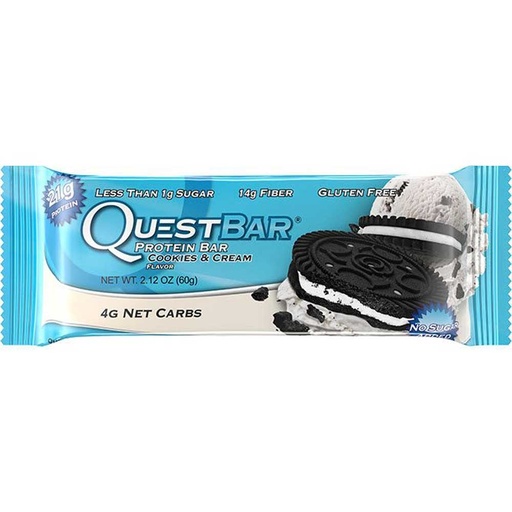 [BRSWGEALCR6B6HTK] Quest Cookies and Cream Protein Bar, 2.12 Ounce -- 144 per case.