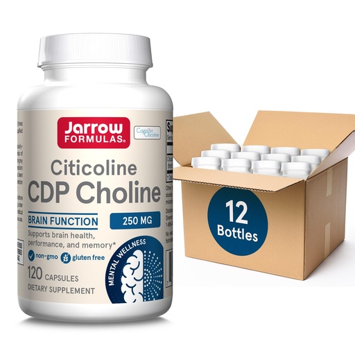 [BRSRMAIPDEIGEALK] Jarrow Formulas Citicoline CDP Choline 250 MG, CDP Choline Supplement Supports Brain Health, Performance and Memory, 120 Capsules, Up to a 120 Day Supply, Pack of 12