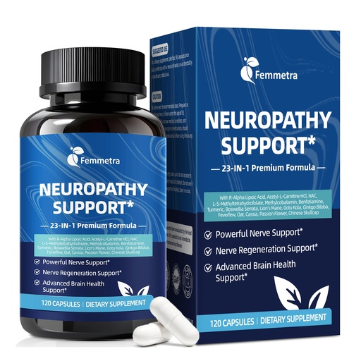 [BRSRYYINCR4A4EY4] R-Alpha Lipoic Acid 1200mg for Peripheral Nerve & Neuropathy Support – Methylated B12, Benfotiamine, Lions Mane, Acetyl L-Carnitine, NAC, Turmeric, Boswellia, Ginkgo Biloba & Gotu Kola, 120 Vegan Caps