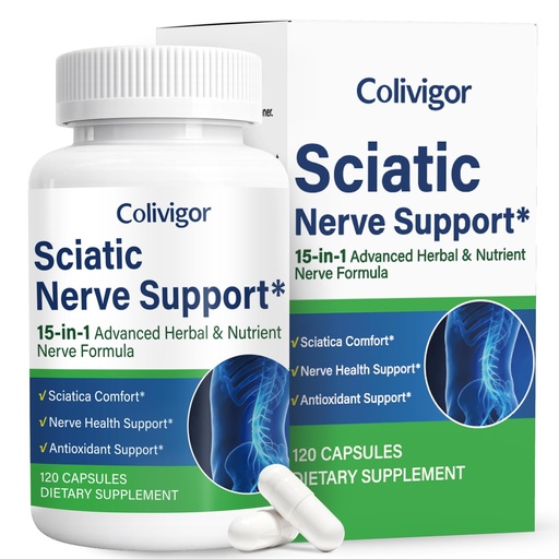 [BRSRGBQ7BABB6YAY] Sciatic Nerve Supplement | 15-in-1 Sciatica Ease Formula with R-Alpha Lipoic Acid, Pea, L-Arginine & B-Vitamins | Antioxidant & Nervous System Health | Vegan, Non-GMO, 120 Capsules