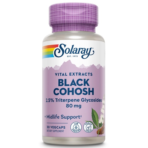 [BRSWIYA6CUCGIETE] SOLARAY Black Cohosh Root Extract 80 mg | One Daily Womens Health & Menopause Support Supplement | Non-GMO, Vegan & Lab Verified | 30 VegCaps