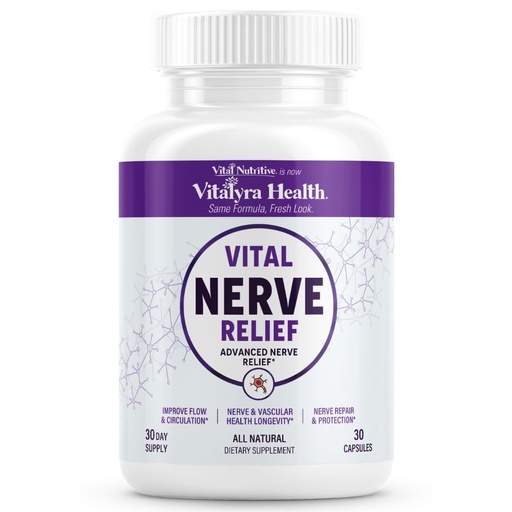 [BRSREFQ6PN7RGE35] Vital Nerve Supplement – Alpha Lipoic Acid, Magnesium, CoQ10 – Vegan, Non-GMO, Gluten-Free, Sugar-Free, Dairy-Free – Daily Wellness & Comfort Support – 30-Day Supply