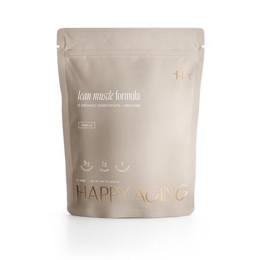 [BRSRE2YBCIGWM3TZ] Happy Aging Protein Powder for Women, 20g Organic Pea & Pumpkin Seed Protein, 5g Creatine, Monk Fruit Sweetened, Organic Cocoa & Chia, Vegan Plant Based Protein