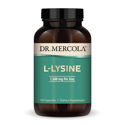 [BRSRAYIPCEGR6DLP] Dr. Mercola L-Lysine, 90 Capsules 1500 mg L-Lysine, Non-GMO, Gluten Free, Soy Free