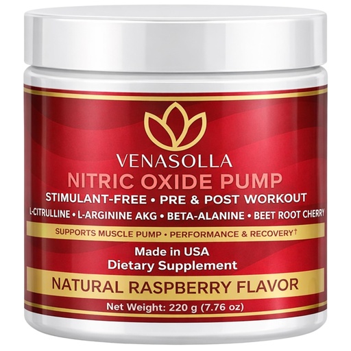 [BRSRGFQTAAFWO2AZ] Nitric Oxide Pump Powder - Stimulant-Free Pre & Post Workout Supplement with L-Citrulline, L-Arginine AKG, Beta-Alanine, Beet Root & Tart Cherry - Non-Stim Pump Formula