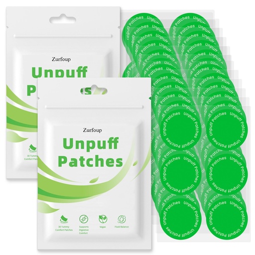 [BRSRGCYYCMNR43T3] Unpuff Patches, Natural Tummy Comfort Path with Dandelion, Ginger & Turmeric, 8-Hour Daily Use Patches for Digestive Comfort & Fluid Balance, Vegan-Friendly (60PCS)