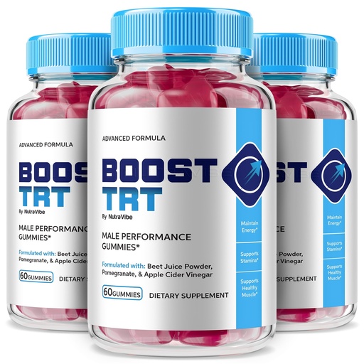 [BRSREAQ6DMMBMGTG] (3 Pack) Boost TRT Gummies – BoostTRT Premium Blend with Natural Ingredients for Stamina and Energy, Great-Tasting Performance Gummy, Easy-to-Chew, Offical Formula (180 Gummies)
